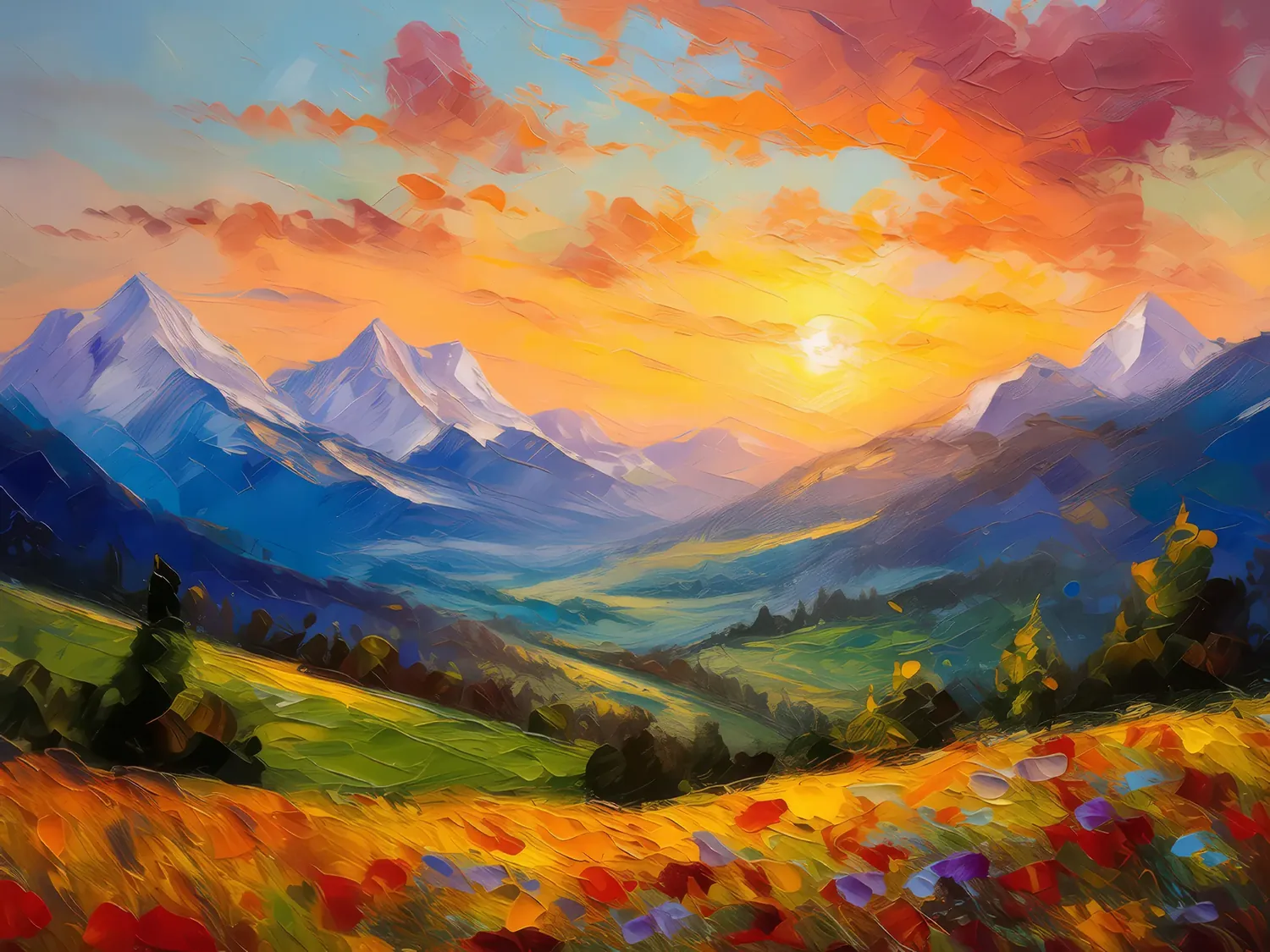Painting: Alpine Valley Sunrise