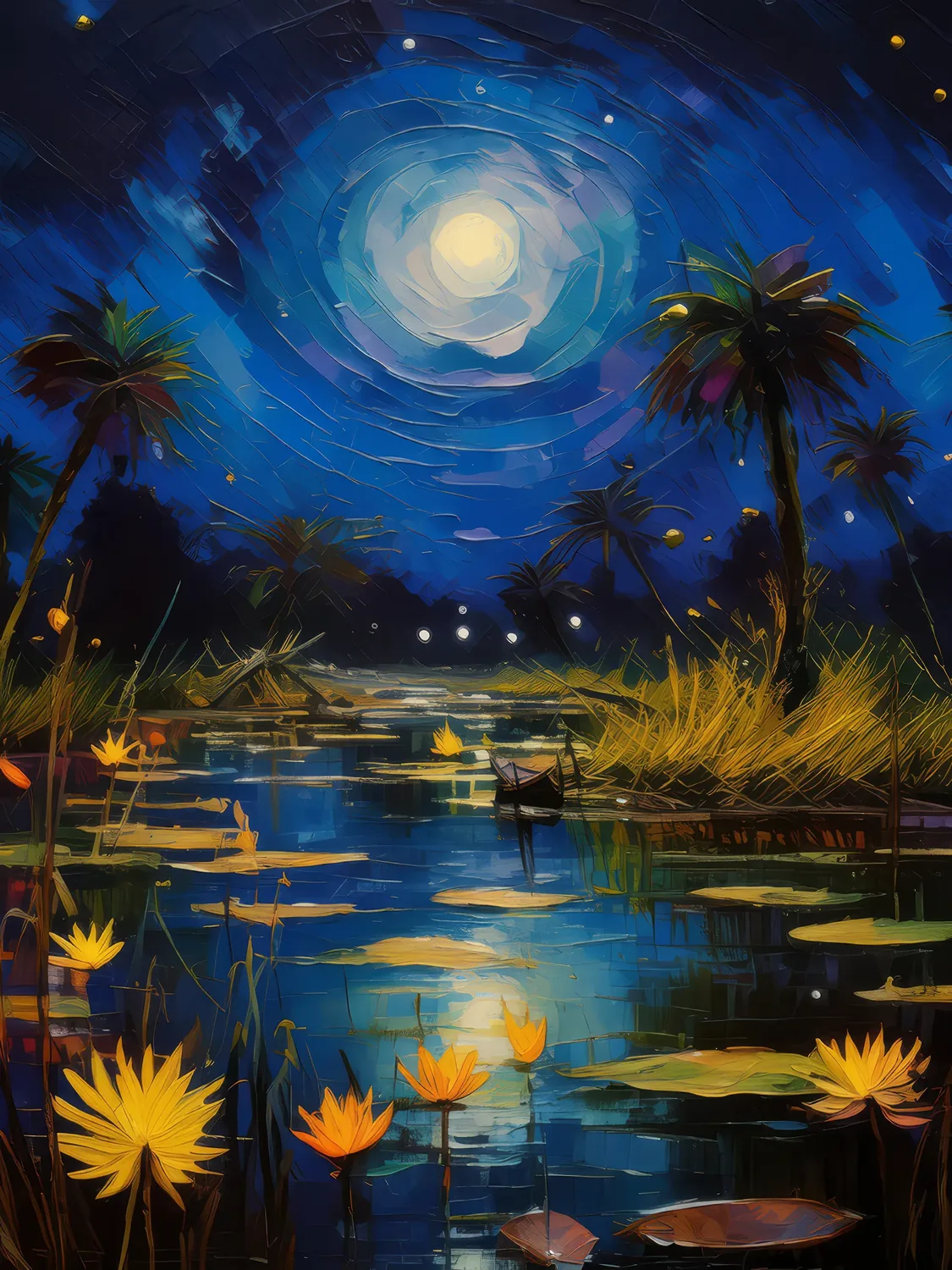 Painting: Delta’s Nighttime Symphony
