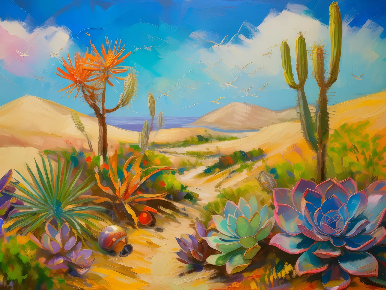 Painting: Desert Flora and Fauna