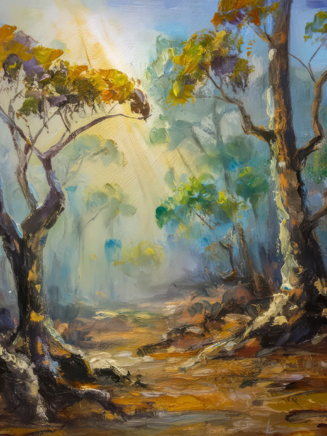 Painting: Dry Forest Morning Mist