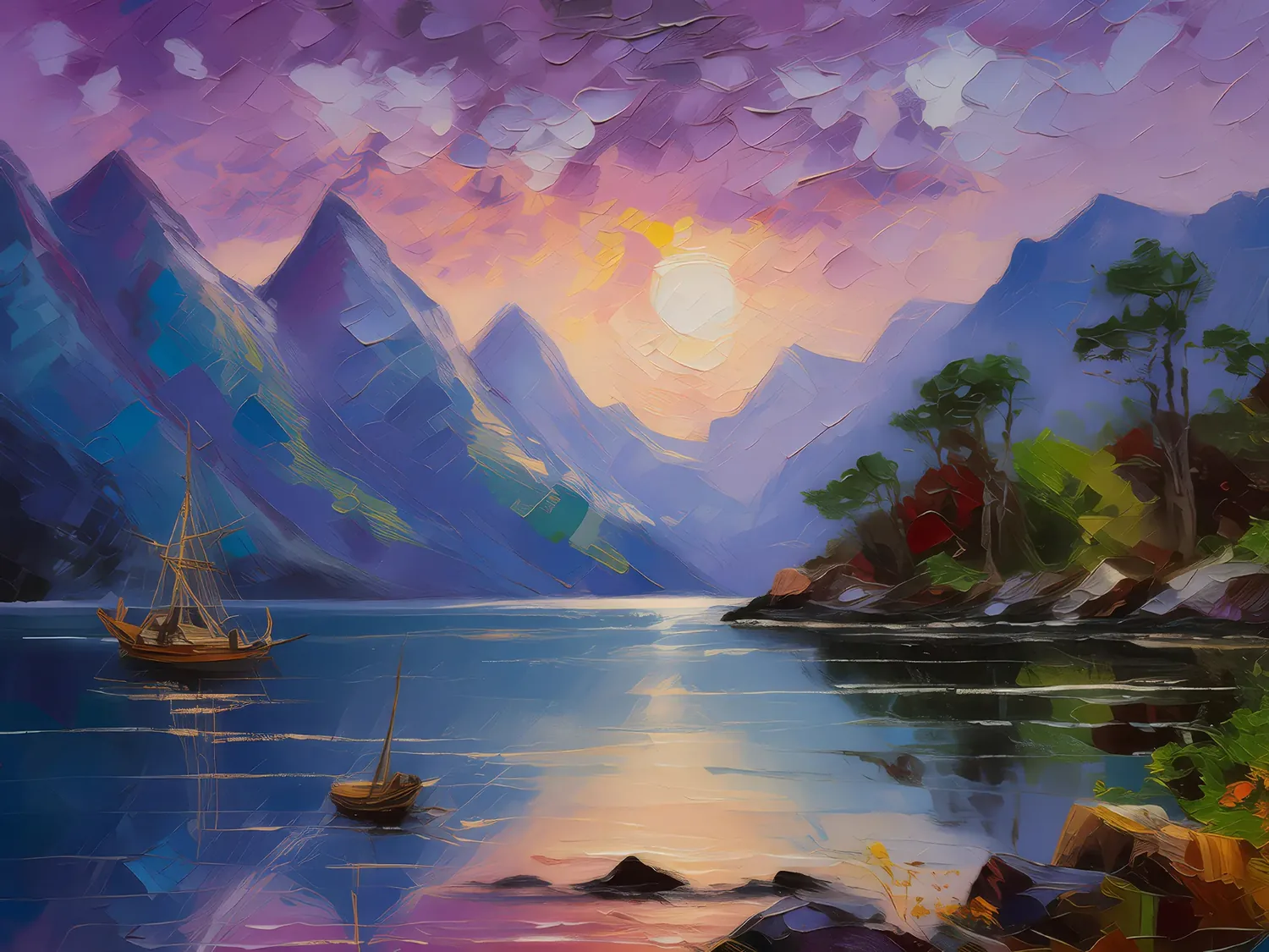 Painting: Fjord’s Tranquil Twilight