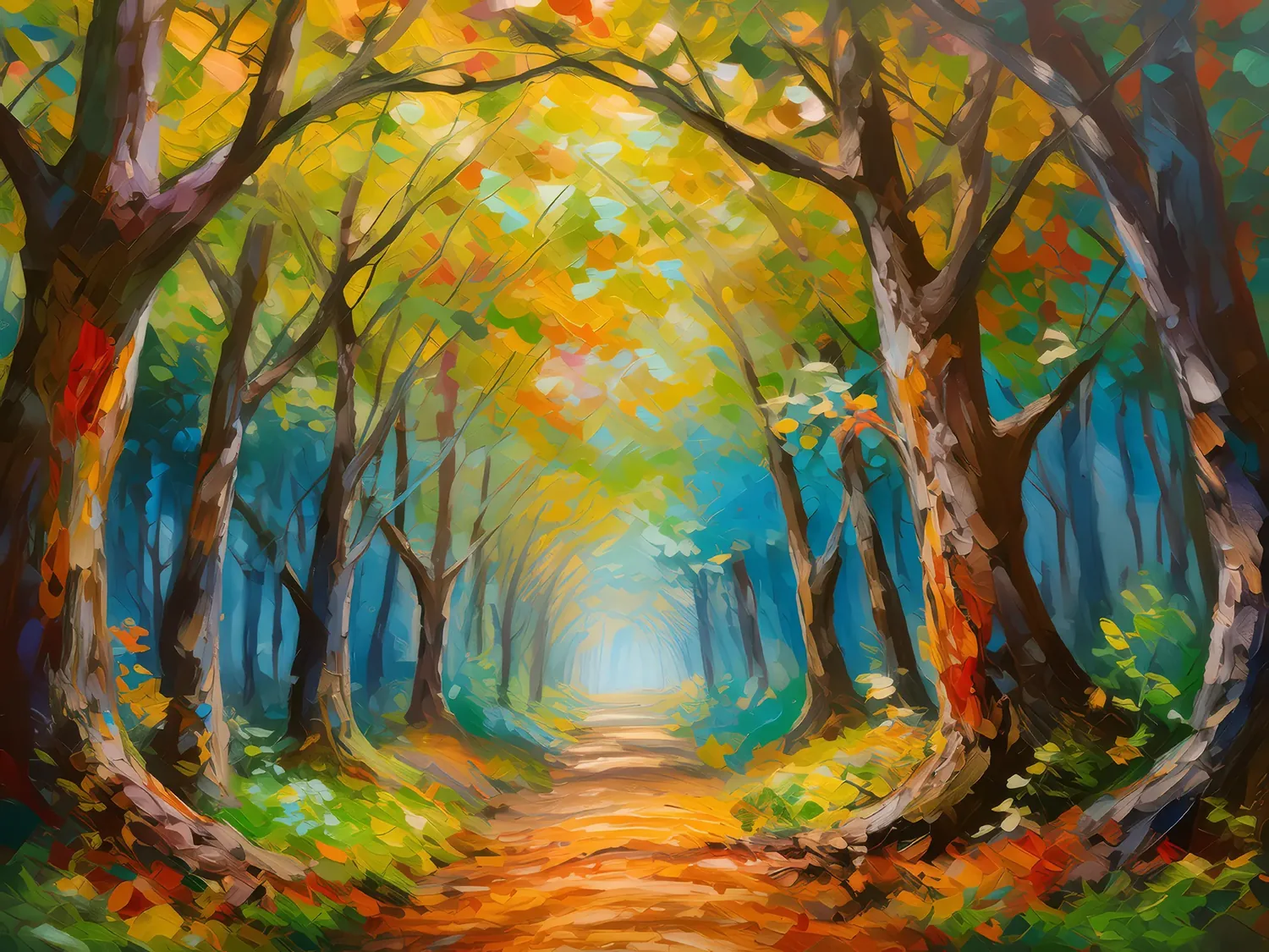 Painting: Forest Tree Tunnel
