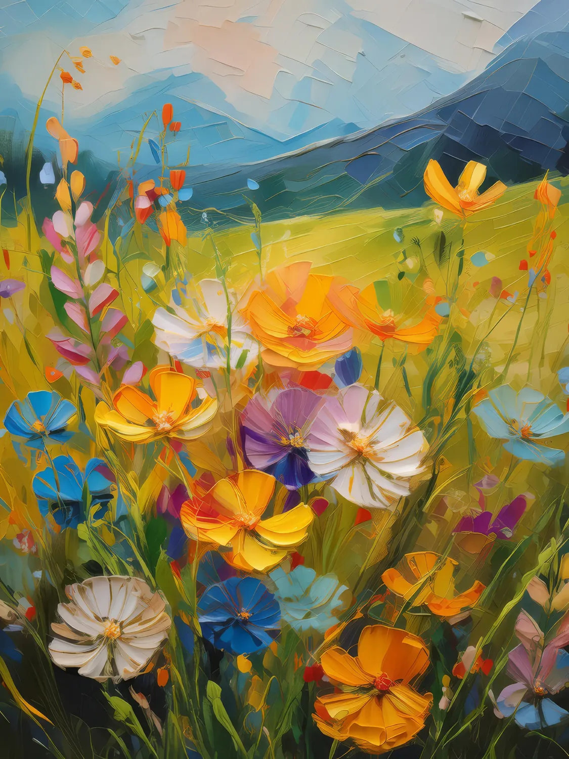Painting: Grassland Wildflower Kaleidoscope