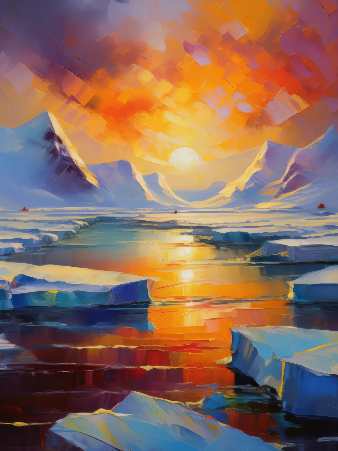 Painting: Light’s Play Over Ice