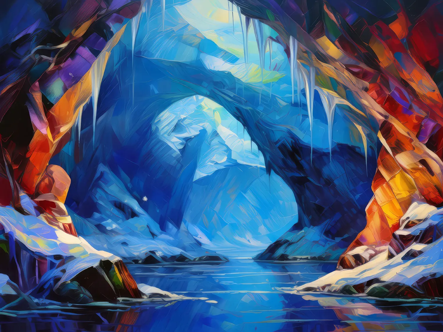 Painting: Mountain Ice Caves