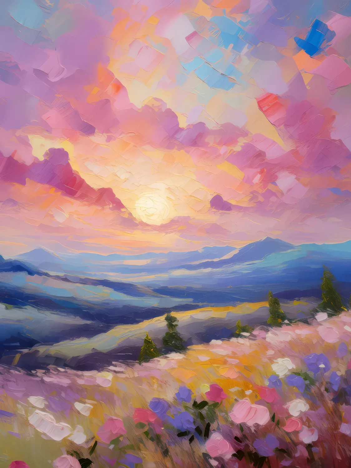 Painting: Plateau Rayleigh Scattering Sunrise