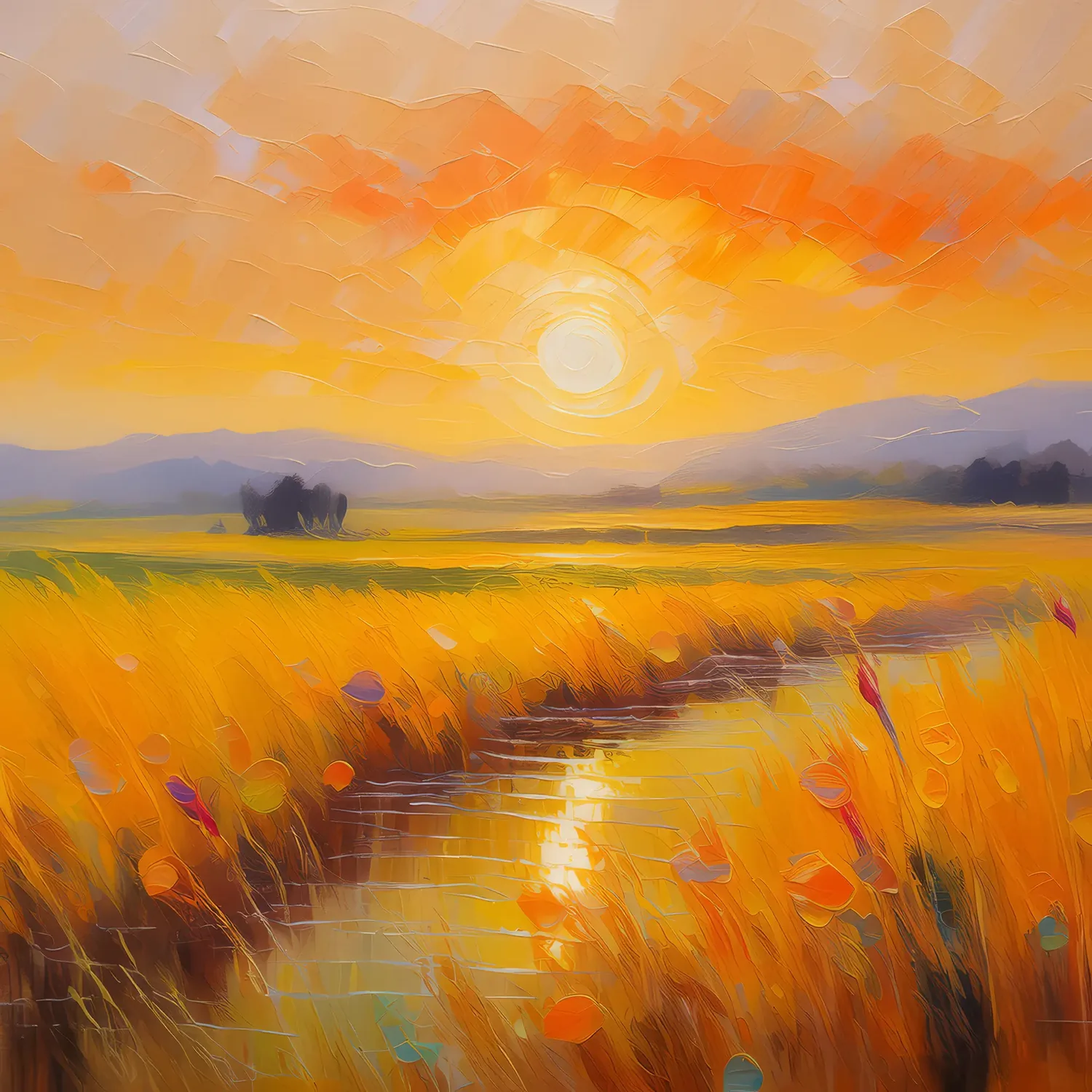 Painting: Prairie Sunrise Glow