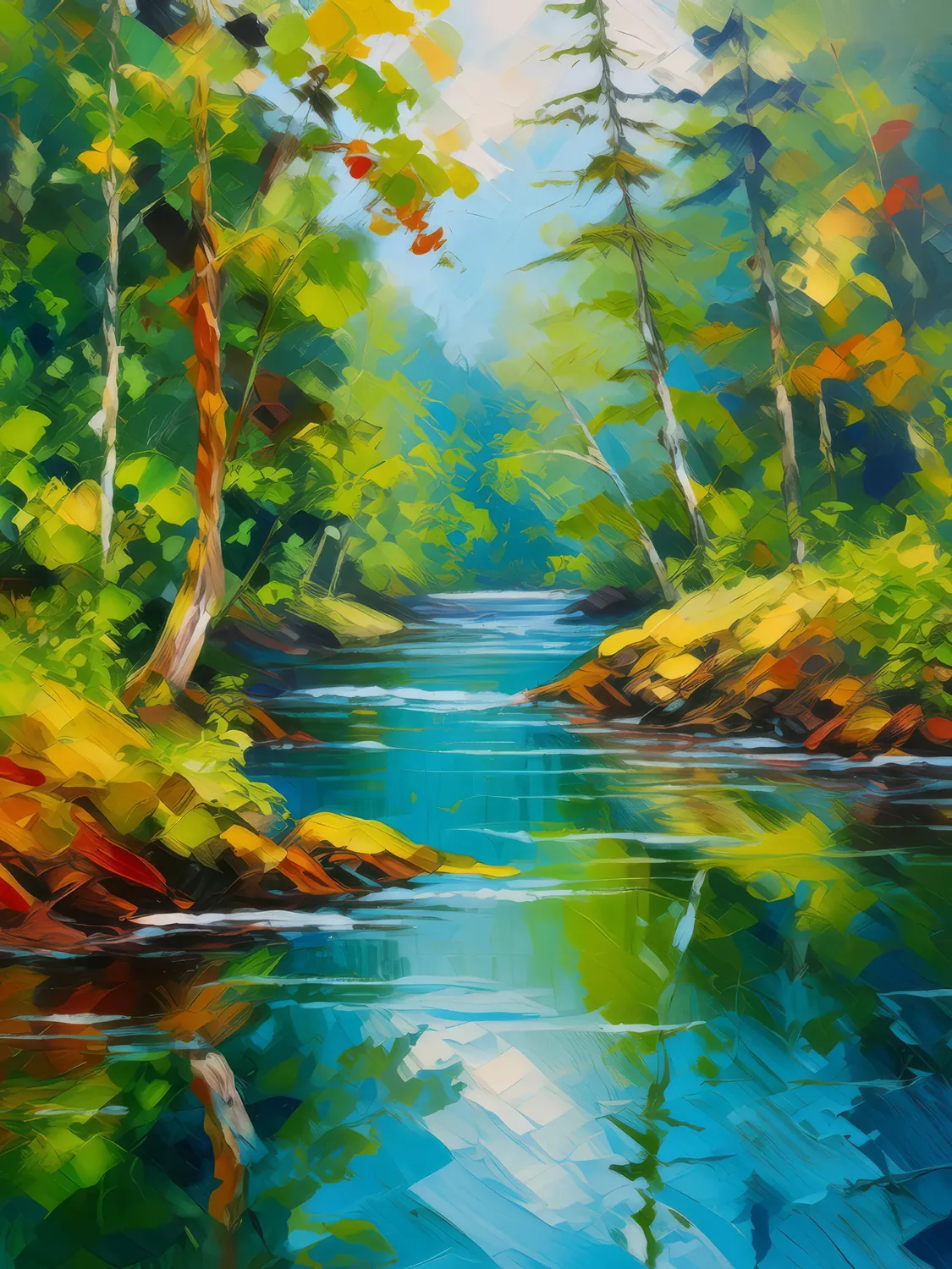 Painting: River’s Journey Through Jungle