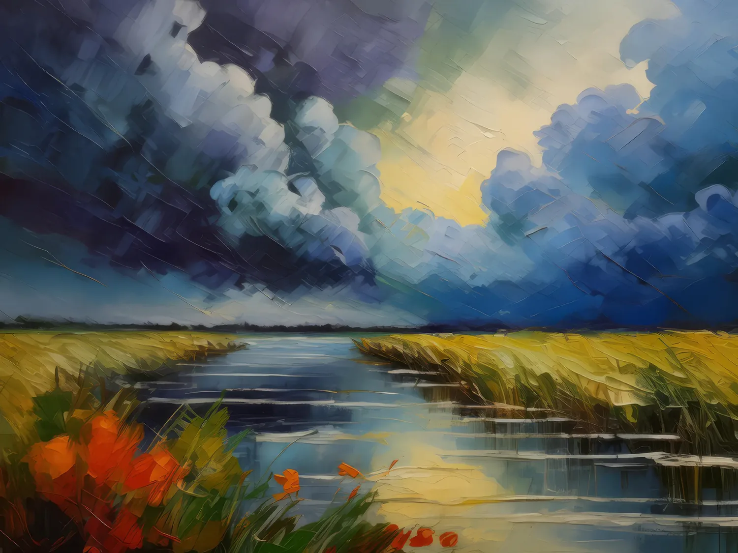 Painting: Storm Clouds Over Delta