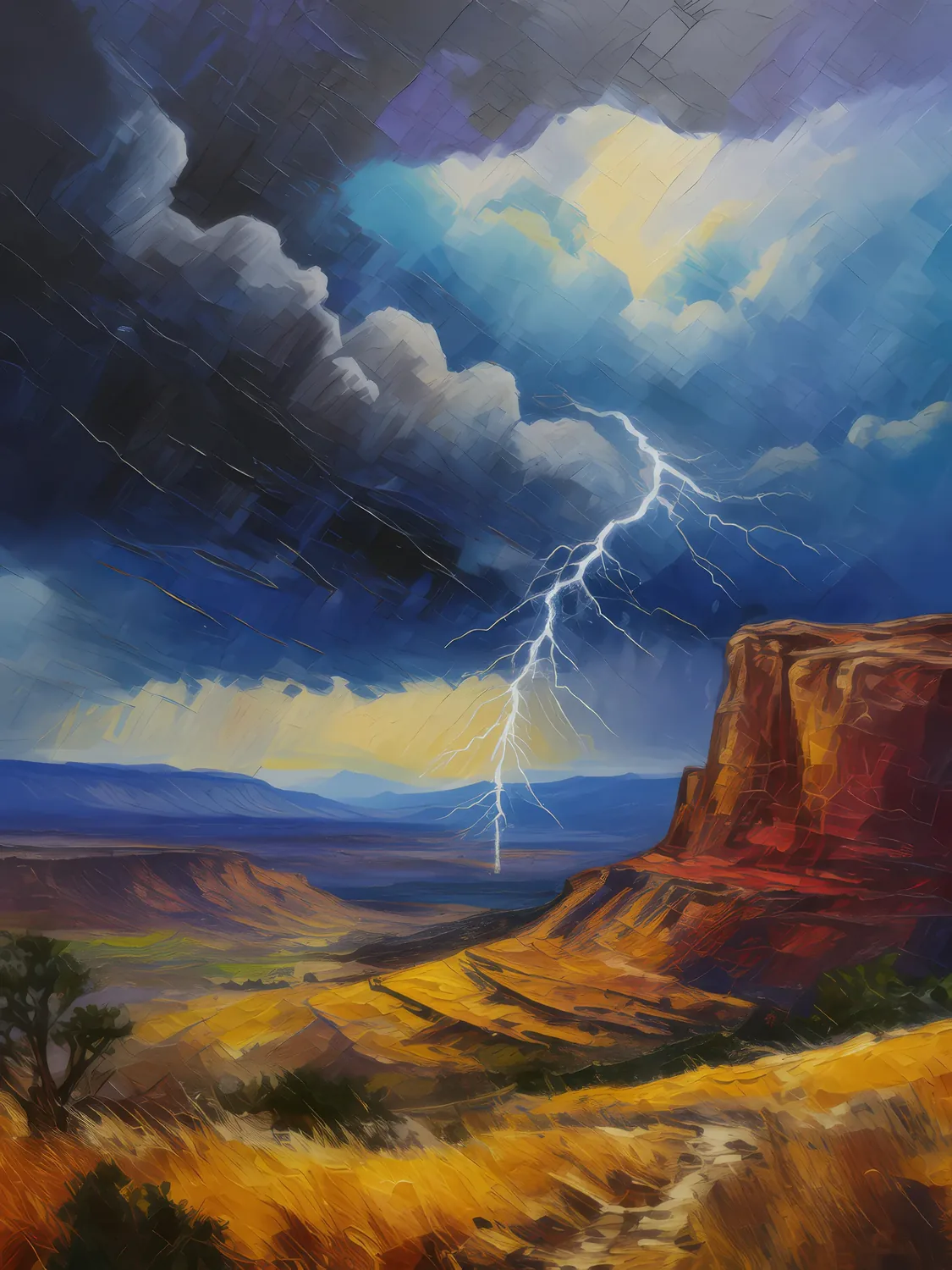 Painting: Stormy Mesa Scene
