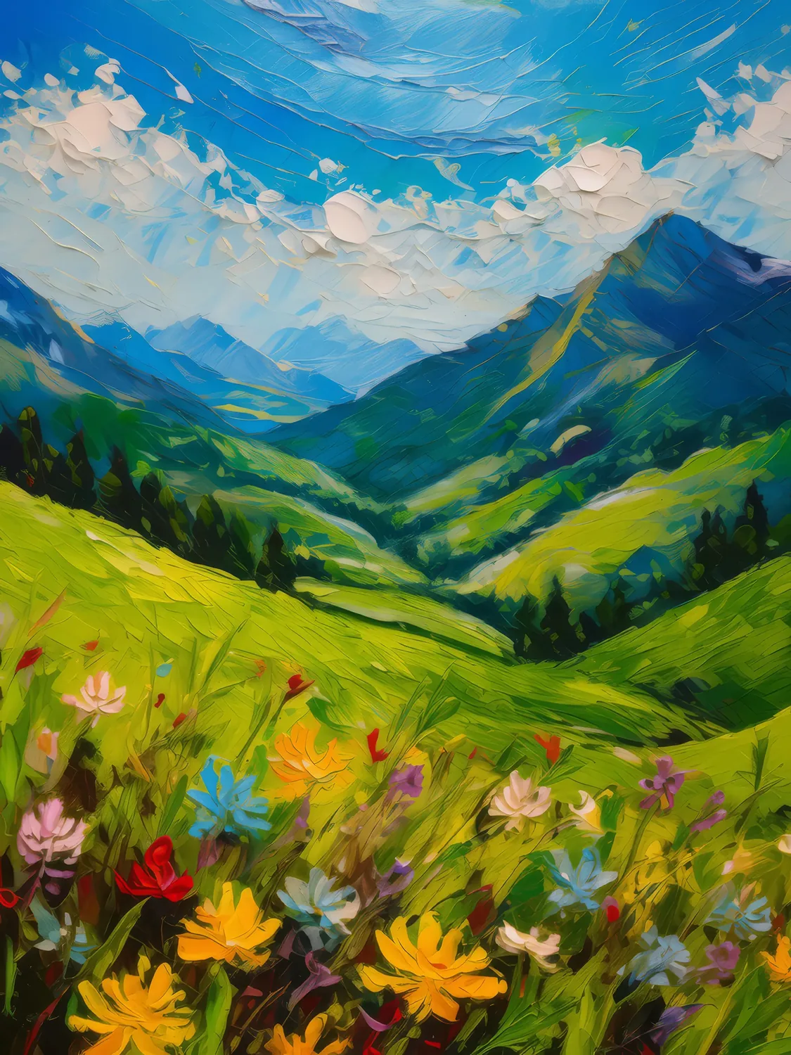 Painting: Summer in the Alps