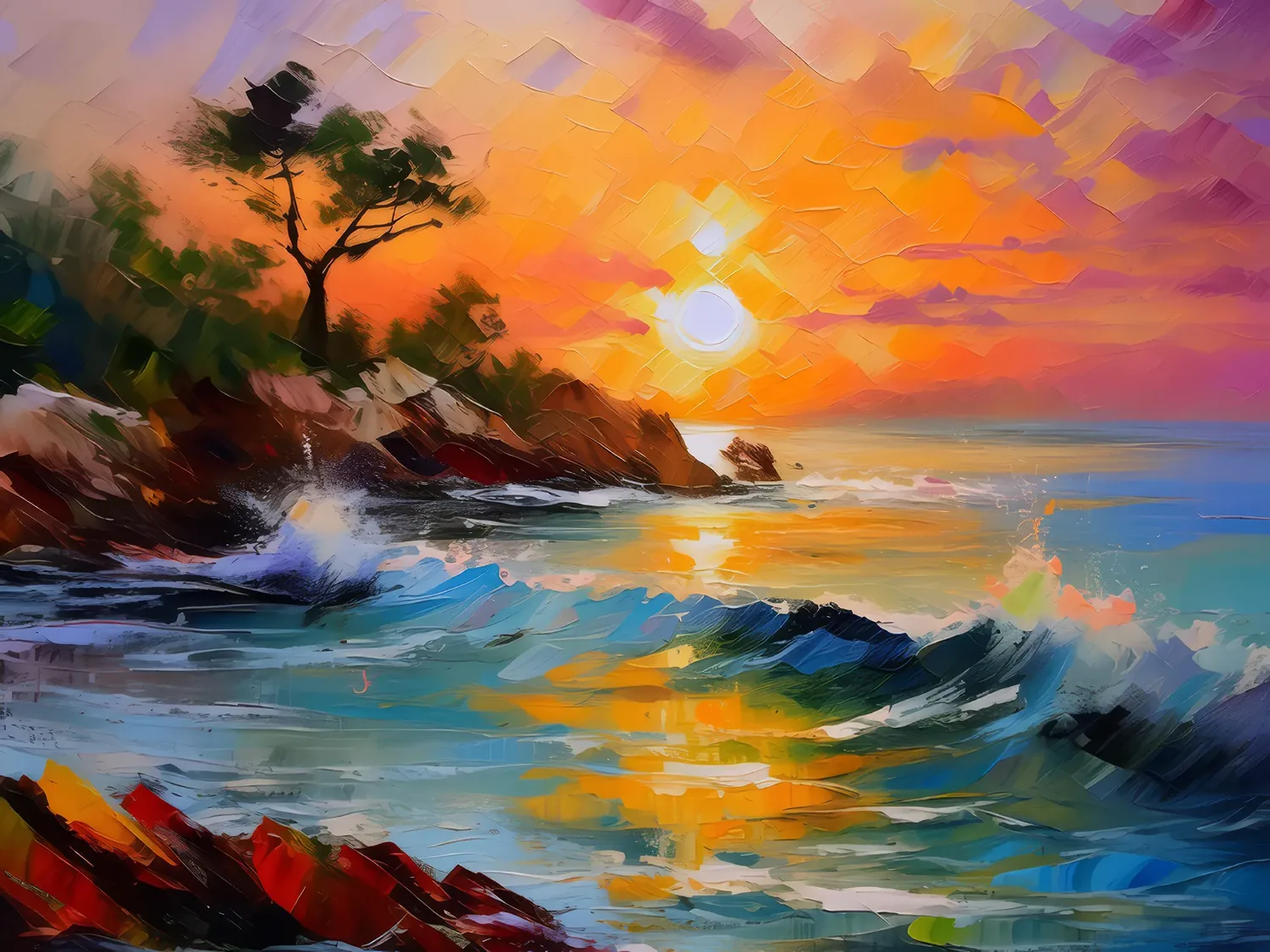 Painting: Sunrise Over Ocean