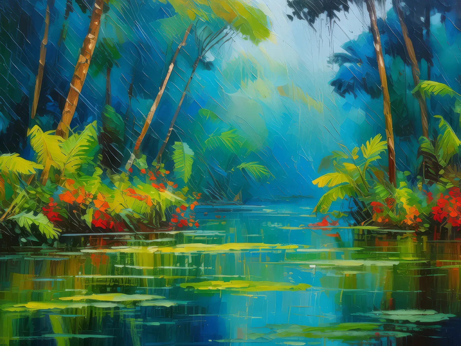 Painting: Swamp Rainfall