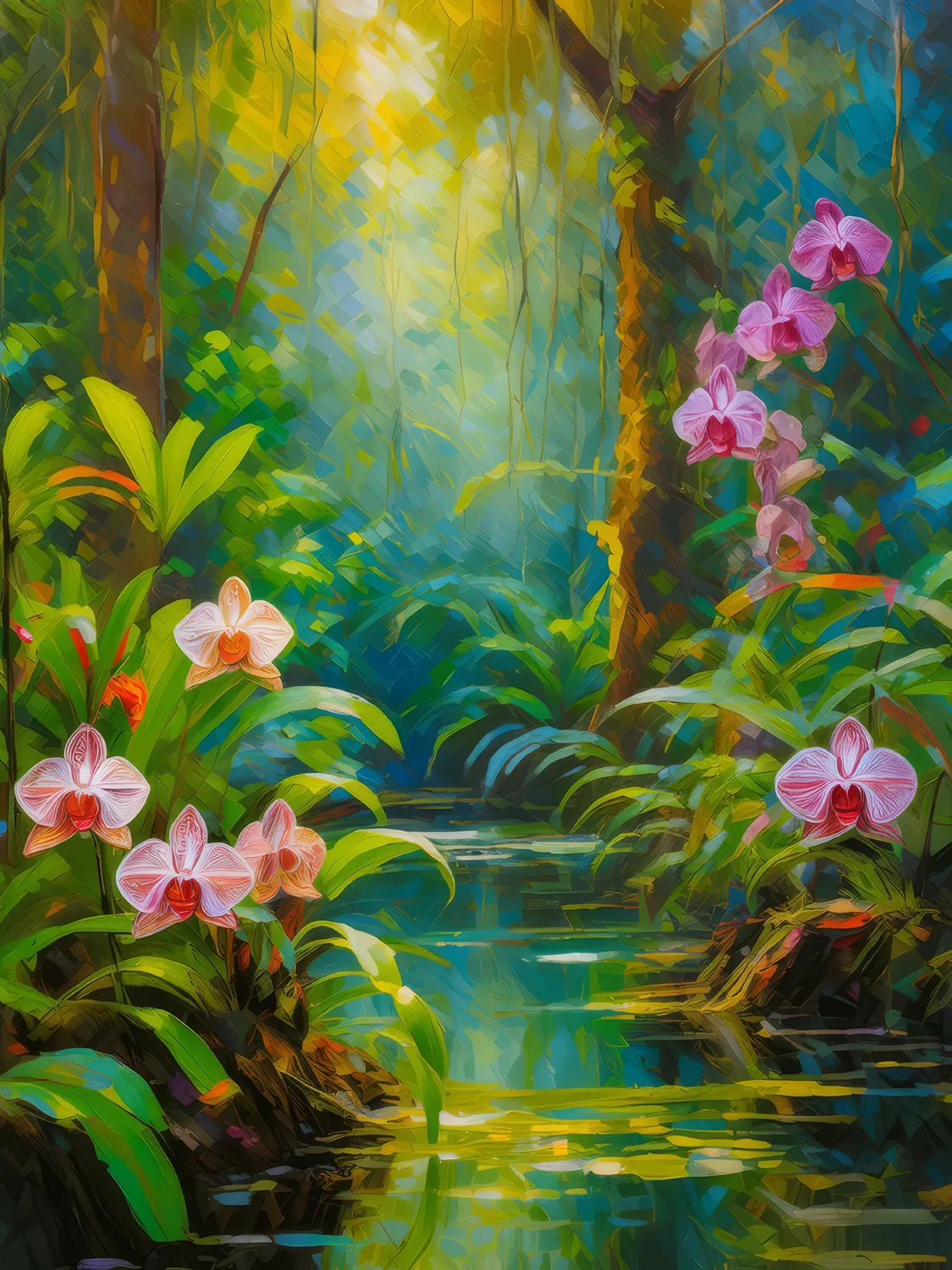 Painting: Swamp Wild Orchids