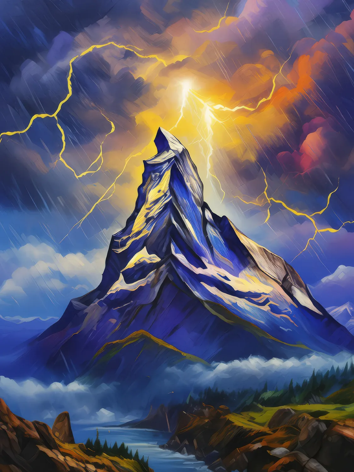 Painting: Thunderstorm over Crag