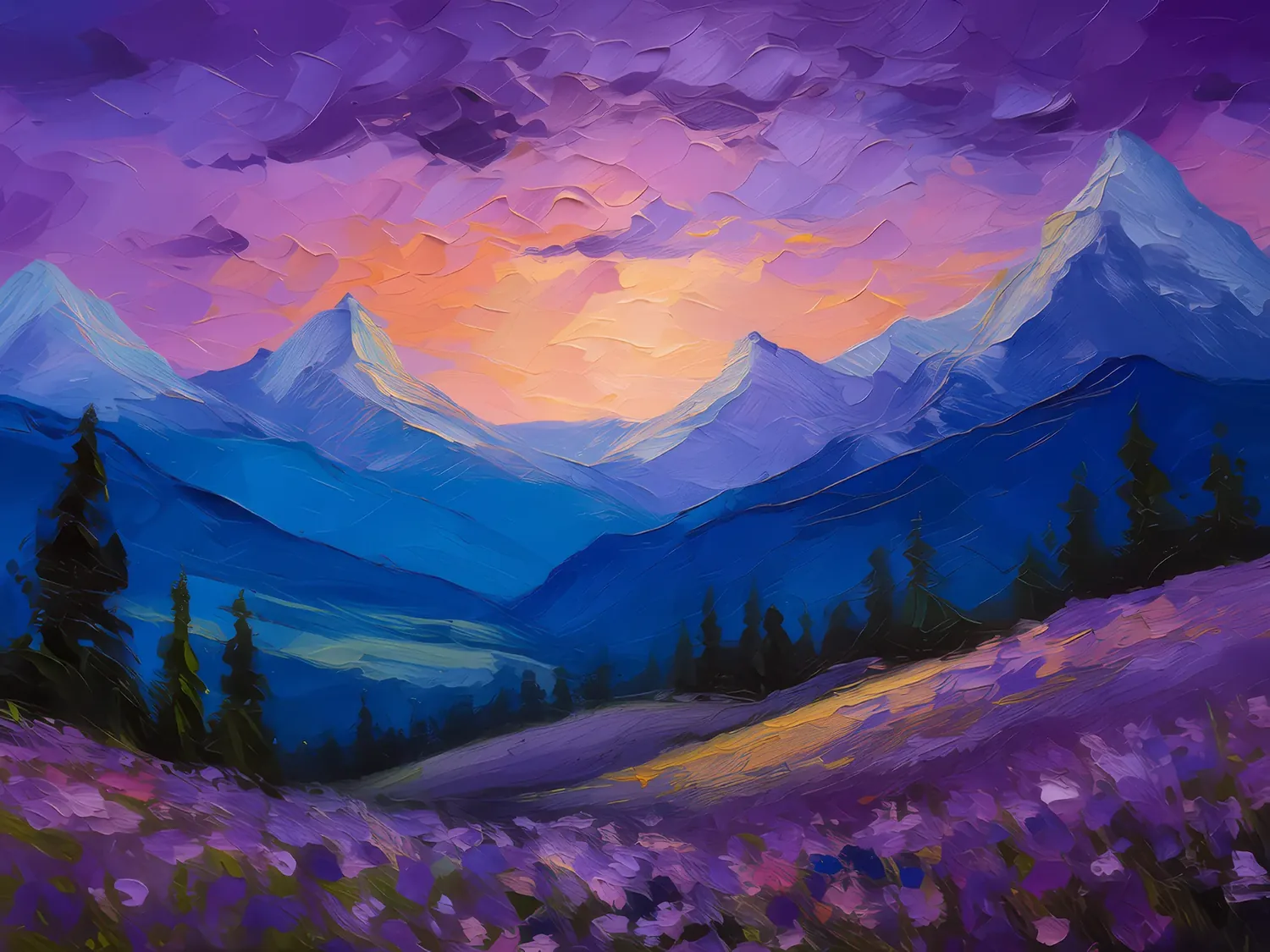 Painting: Twilight Over Alpine Valley
