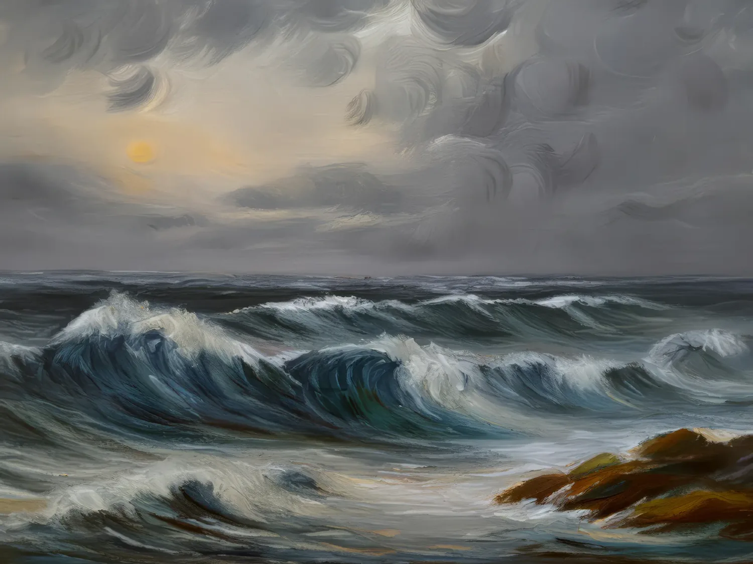 Painting: Windy Ocean Horizon