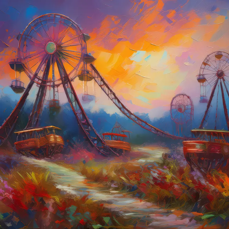 Painting: Abandoned Amusement Park