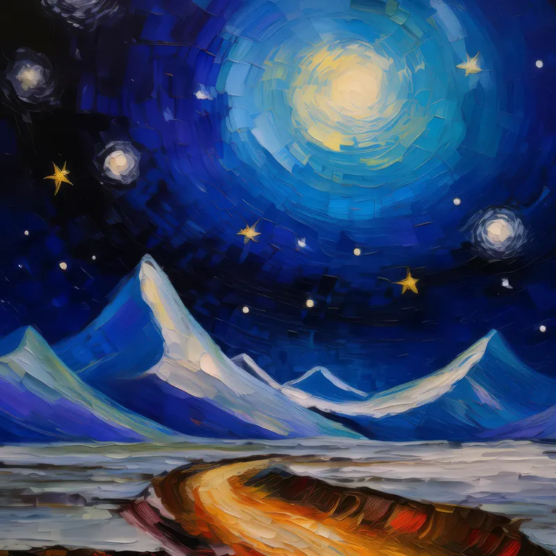 Painting: Arctic Desert Under the Stars