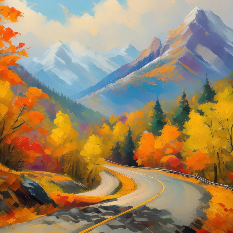 Painting: Autumn Mountain Pass
