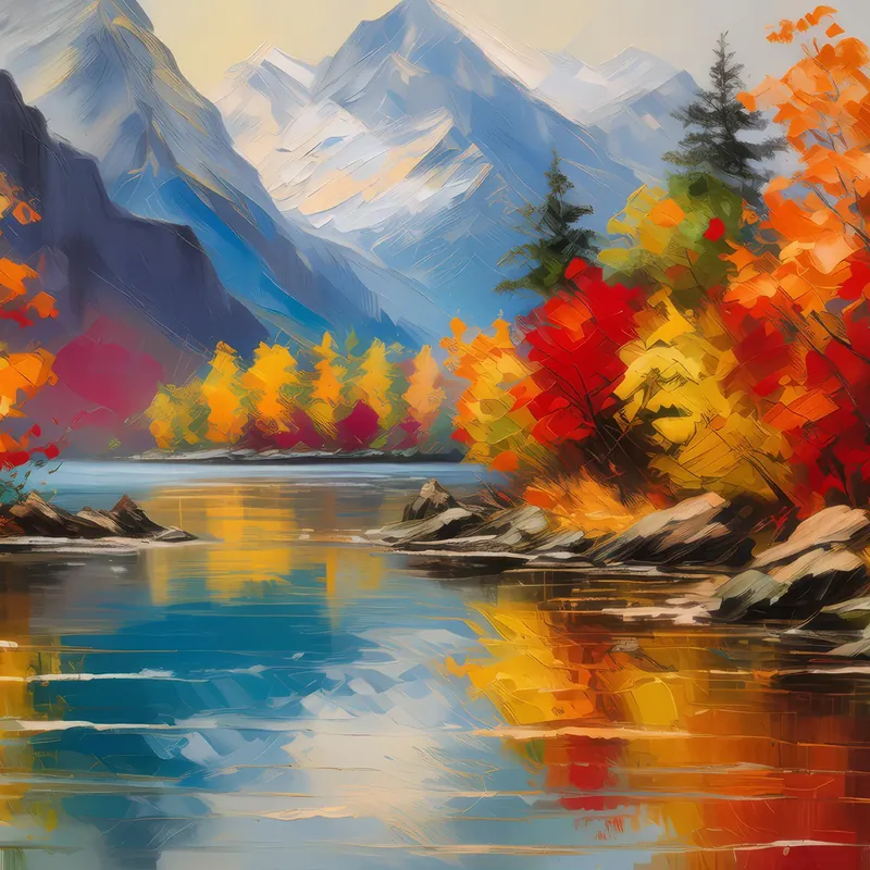 Painting: Autumn Splendor at the Fjord