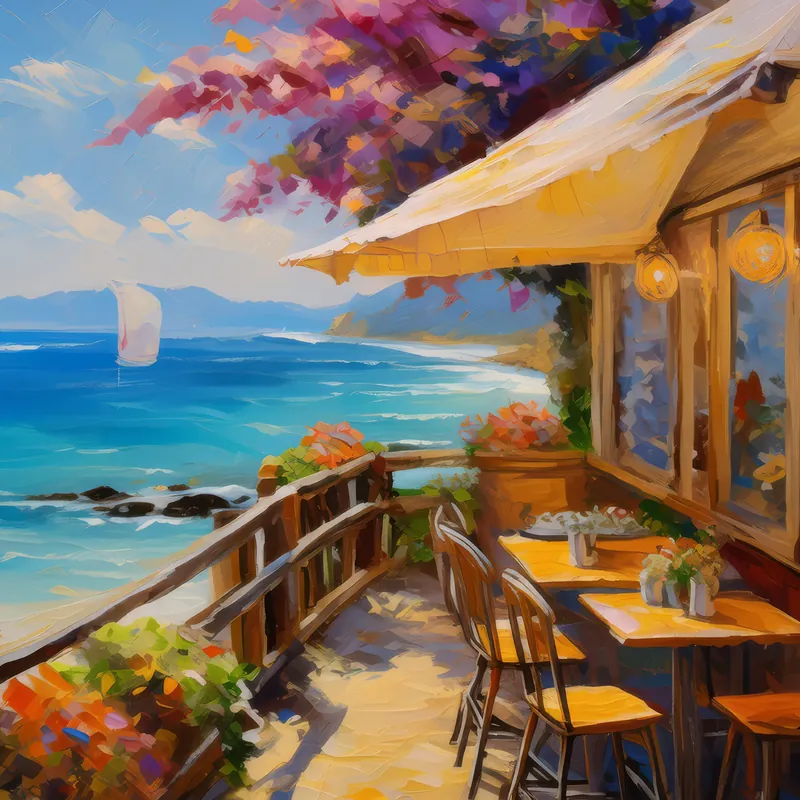 Painting: Beachside Cafe