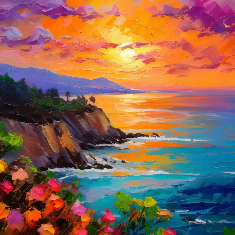 Painting: Clifftop Sunset Bluff