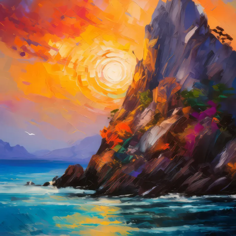 Painting: Crag Sunset Symphony