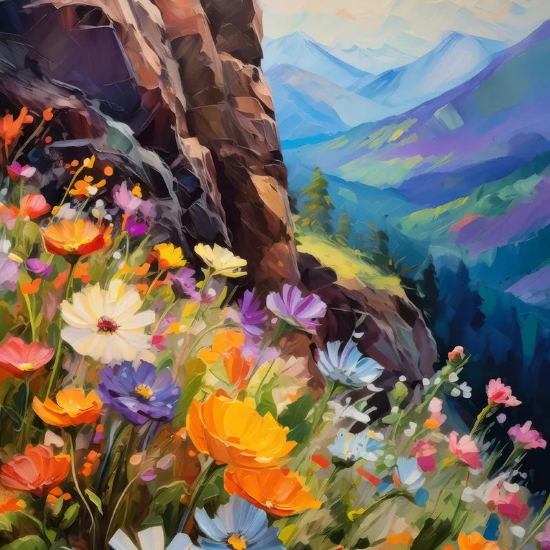 Painting: Crag Wildflower Wonderland