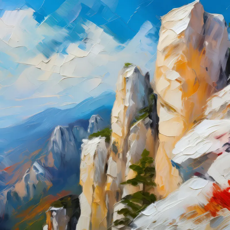 Painting: Craggy Chronicles of Nature’s Lore