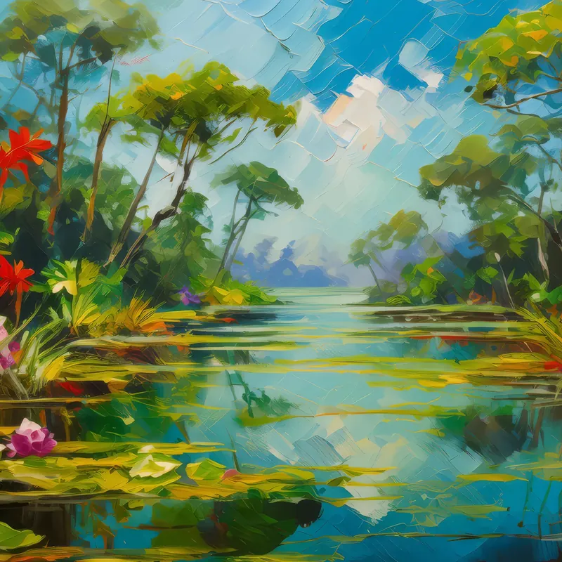 Painting: Delta’s Lush Wetlands