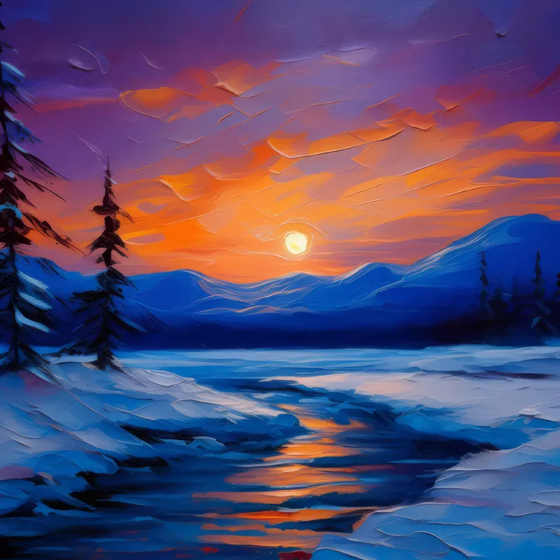Painting: Desert Dusk’s Cold Embrace