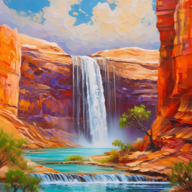 Painting: Desert Mirage Waterfall