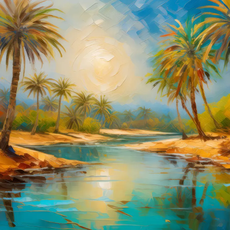 Painting: Desert Oasis Mirage