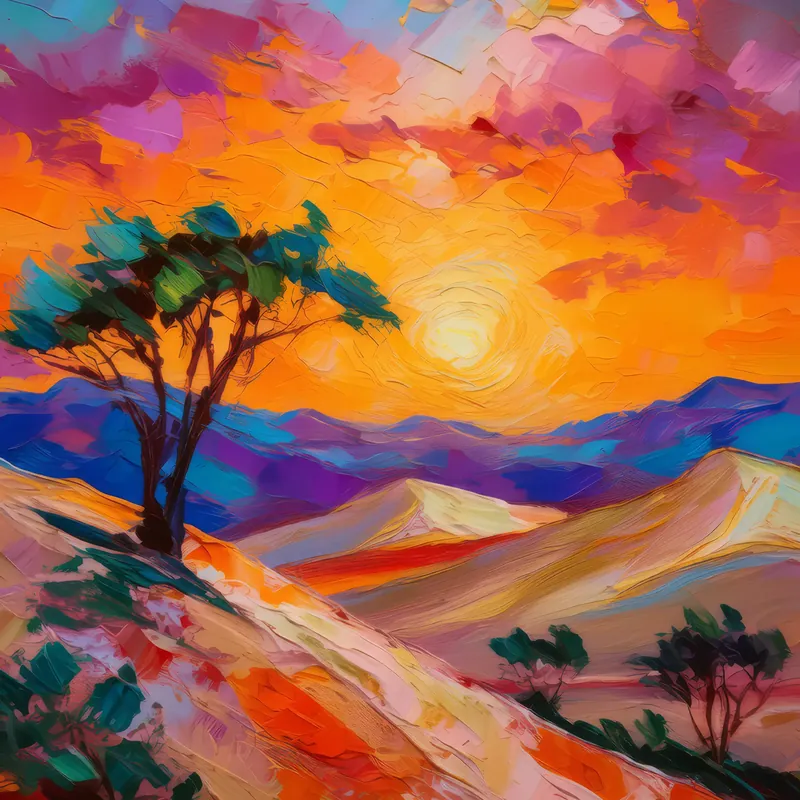 Painting: Dune Sunset Silhouettes
