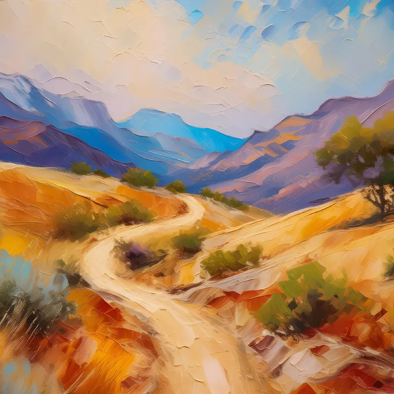 Painting: Dusty Trails of Alpine Desert