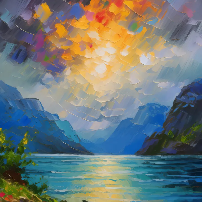 Painting: Fjord’s Dynamic Weather Patterns