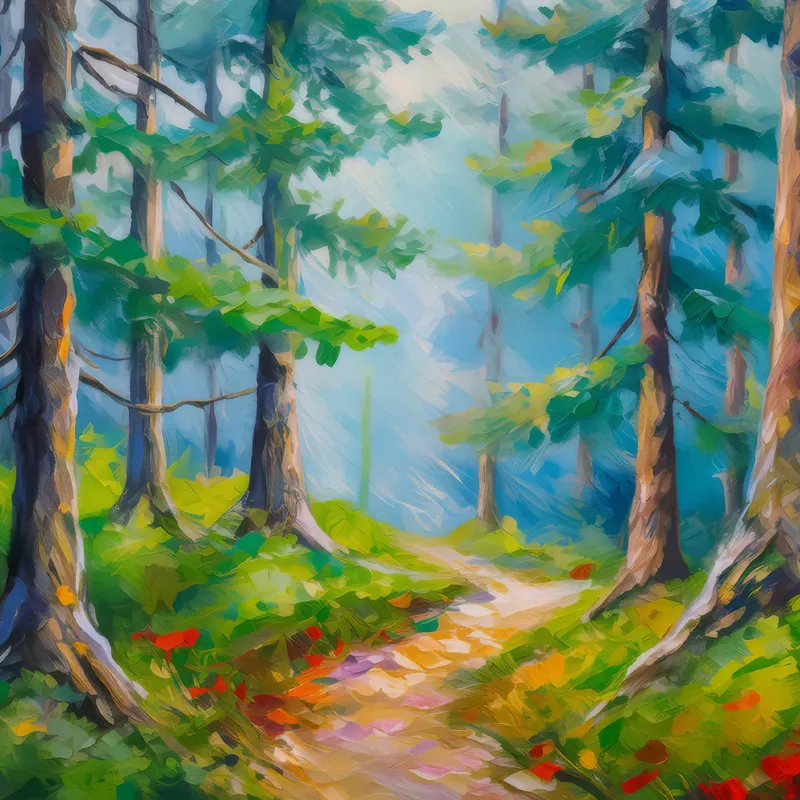 Painting: Foggy Boreal Trail