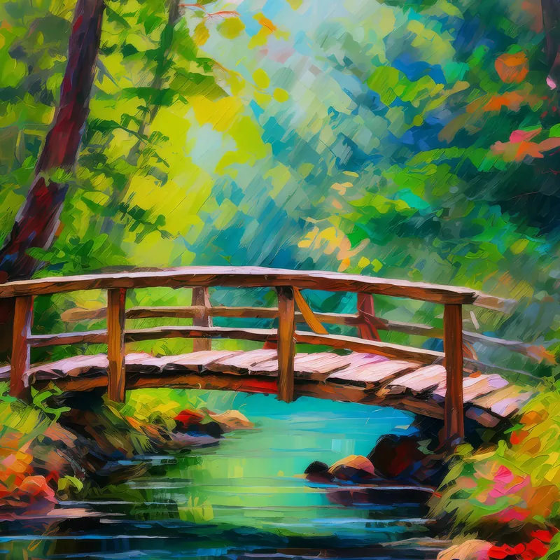 Painting: Forest Bridge Crossing
