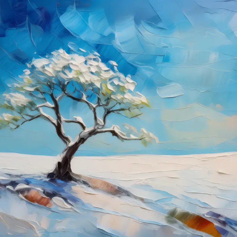 Painting: Frozen Solitude in Arctic Desert