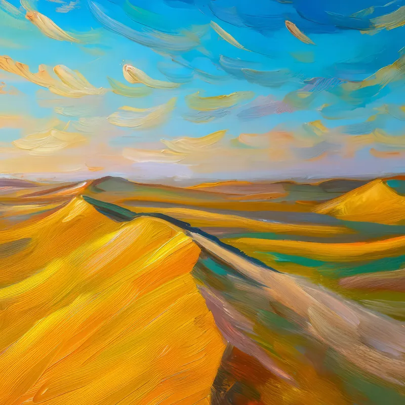Painting: Golden Desert Dunes