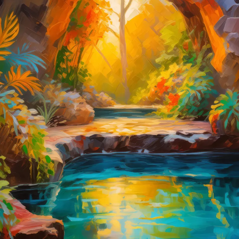 Painting: Golden Sunset Grotto