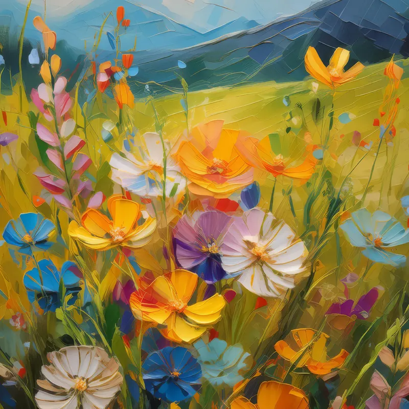 Painting: Grassland Wildflower Kaleidoscope