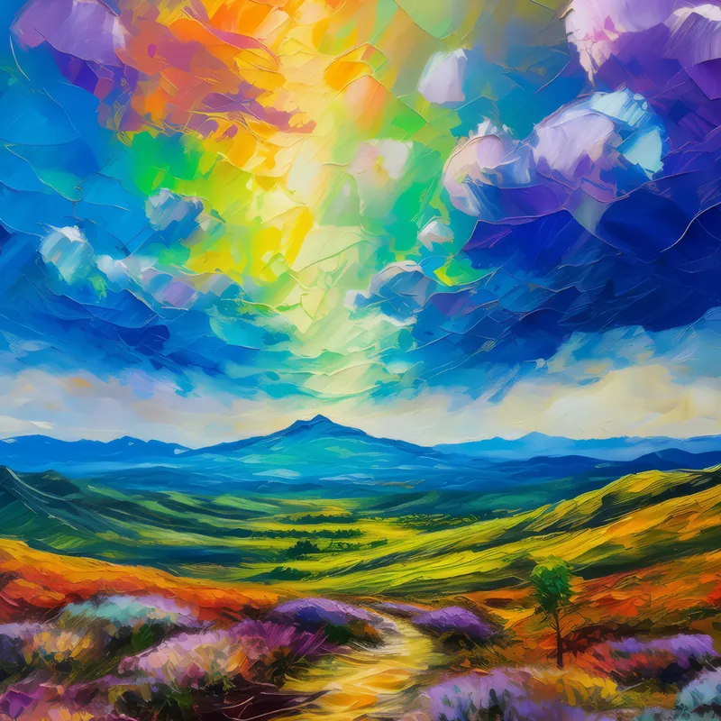 Painting: Iridescent Plateau Clouds