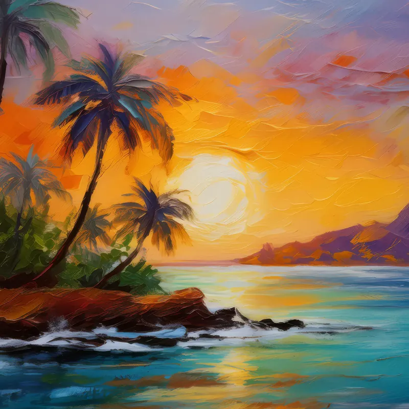 Painting: Island Paradise Sunset