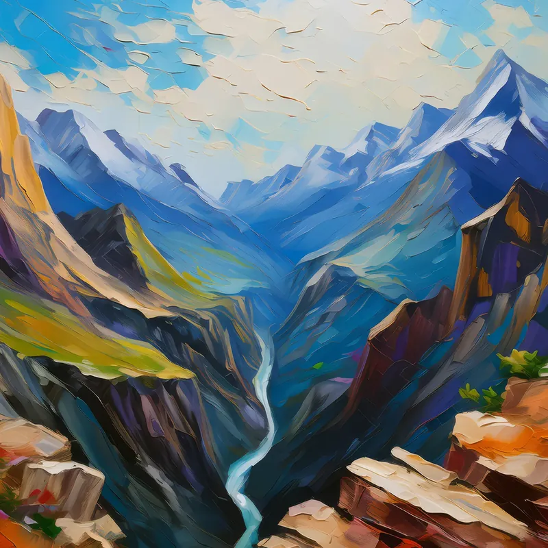 Painting: Majestic Mountain Chasm