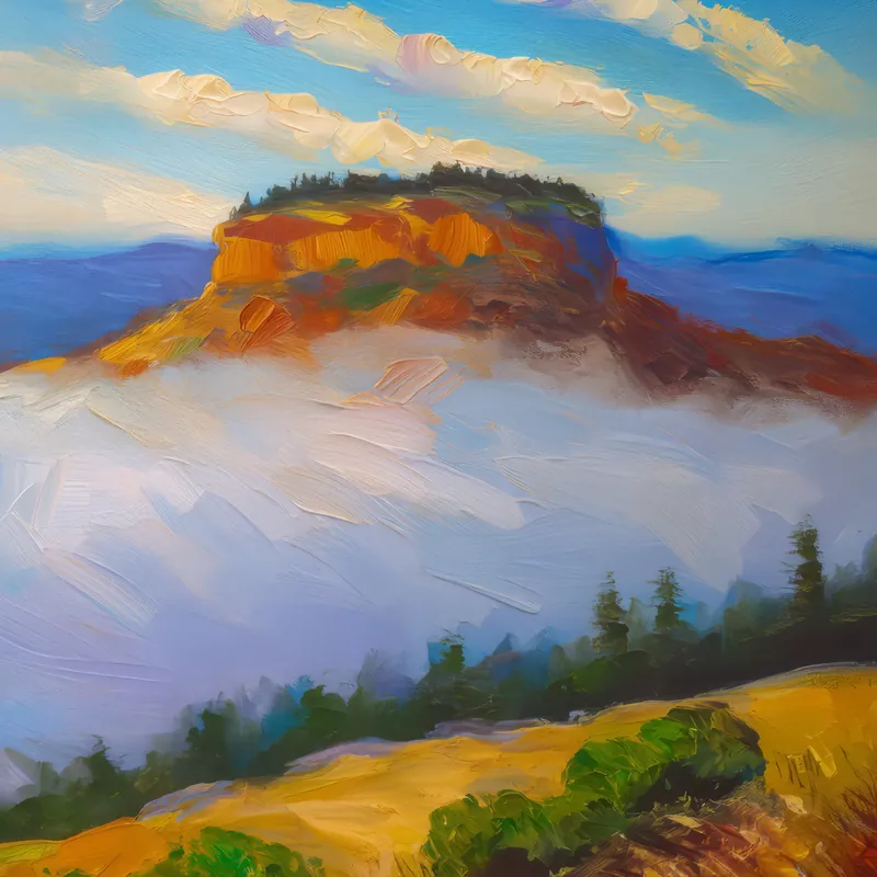Painting: Mesa and Rolling Fog