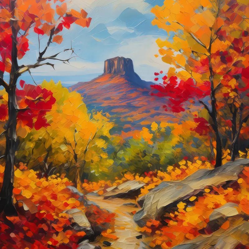 Painting: Mesa with Autumn Leaves