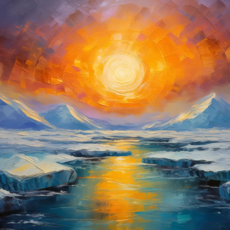 Painting: Midnight Sun Over Ice