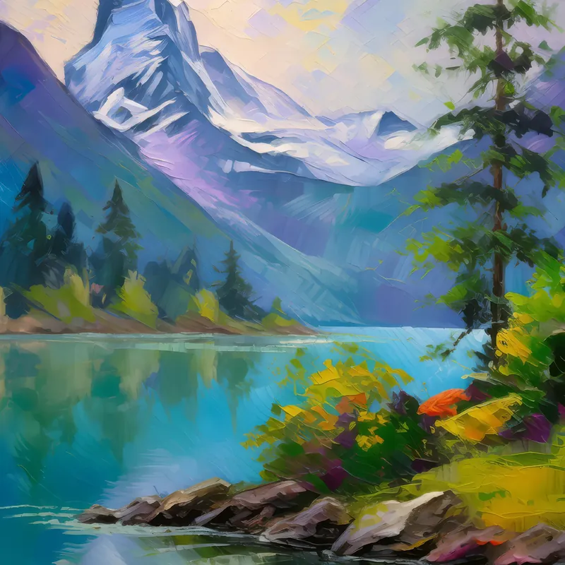 Painting: Misty Alpine Morning